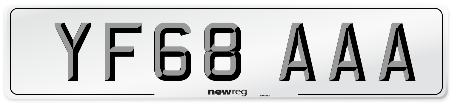 YF68 AAA Number Plate from New Reg